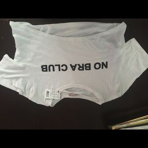 White super short crop top